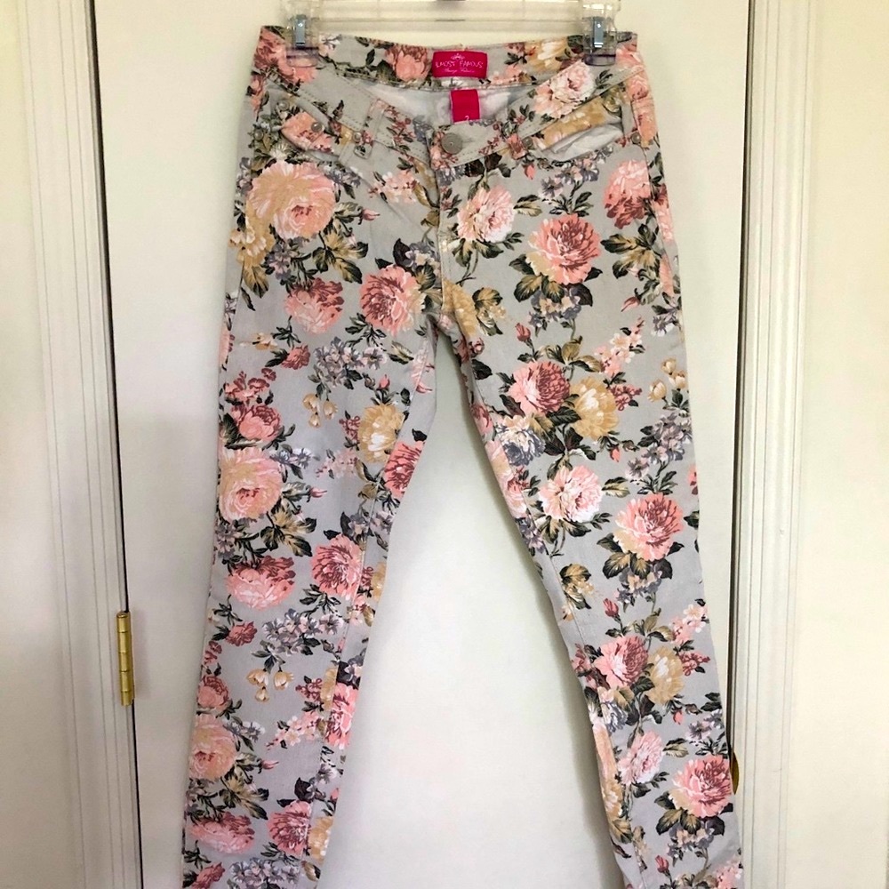 Floral patterned jeans